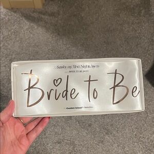 White 'Bride to Be' Sash